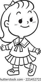 girl student cartoon doodle kawaii anime coloring page cute illustration drawing clip art character chibi manga comics