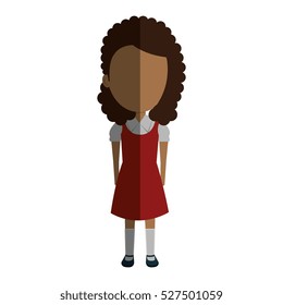 girl student character isolated icon