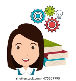 girl student female icon vector illustration design