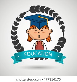 girl student graduation icon