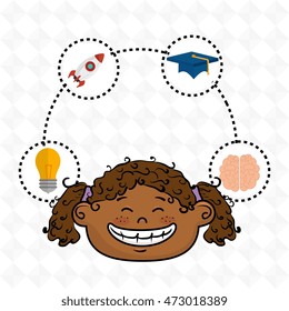 girl student idea avatar icon vector illustration design