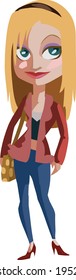 Girl student illustration cartoon drawing
