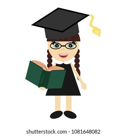 girl student on white background 