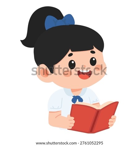 Girl student reading a book, representing education, knowledge, learning, and intellectual development in school and daily life.
