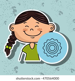 girl student school vector illustration graphic eps 10