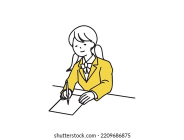 Ein Schüler löst ein Problem Illustration einer Person mit einfachen Linien