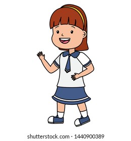 girl student with uniform back to school vector illustration