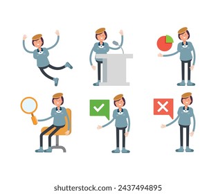 girl students characters set in various poses vector illustration