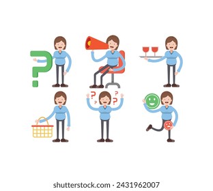 girl students in various poses vector illustration