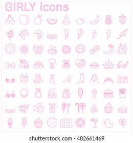 girl stuff icon outline