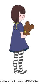 A girl and a stuffed toy
