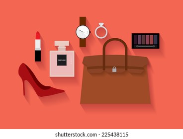 girl stuffs vector/illustration