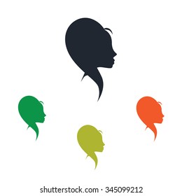 Girl styling hair icon