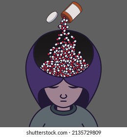 Girl suffering from depression. He takes a lot of medication with no results.
Antidepressants