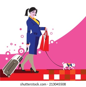 girl with a suitcase