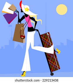 girl with suitcase