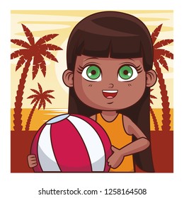 girl summer cartoon