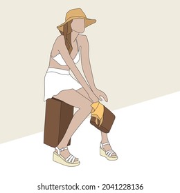 A girl in summer clothes vector illustration