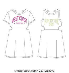 girl summer dress cad artwork 