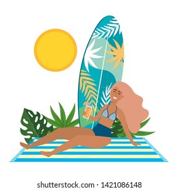 Girl with summer swimwear design