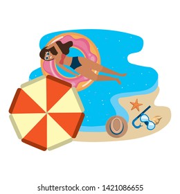 Girl with summer swimwear design