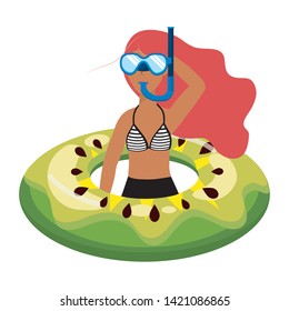 Girl with summer swimwear design