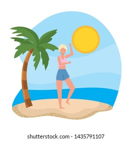 Girl with summer swimwear design