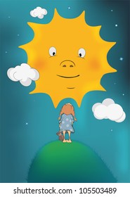 The girl and the sun