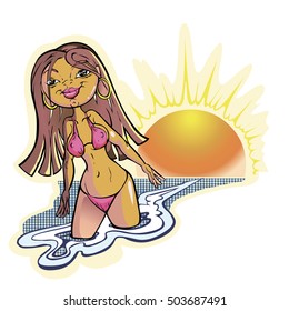 girl and sun