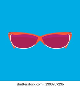 Girl sun reading glasses female style design symbol object. Person plastic vector icon isolated illustration