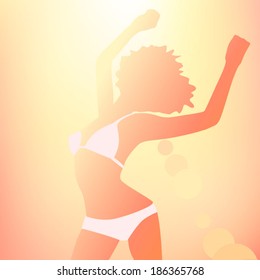 girl sunny beach