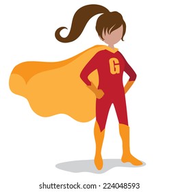 Girl super hero burst background EPS 10 vector