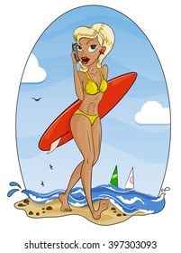 girl with surf