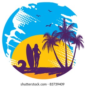 girl with surf