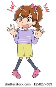 A girl is surprised