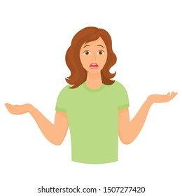 Girl surprised by a difficult situation