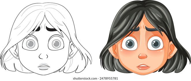 A girl with a surprised expression