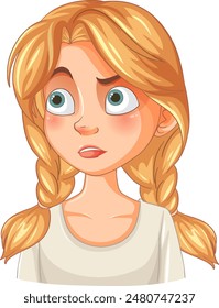A girl with a surprised expression