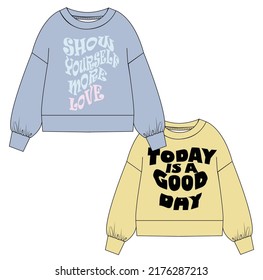 girl sweatshirt srtwork groovy slogans