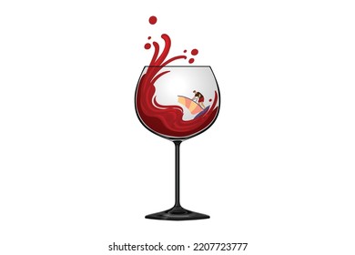 diseño del logo de la copa de vino de cóctel