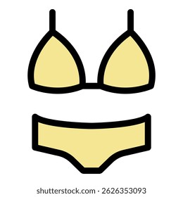 Girl swimsuit icon. Outline girl swimsuit vector icon color flat isolated