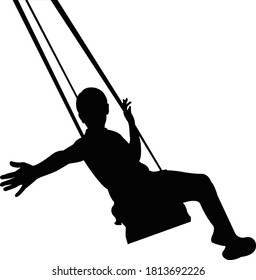 a girl swinging body silhouette vector