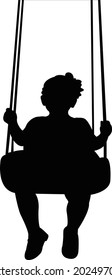 vector de silueta de cuerpo oscilante de una niña