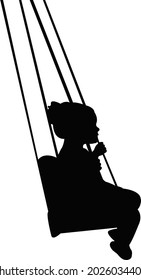 a girl swinging body silhouette vector