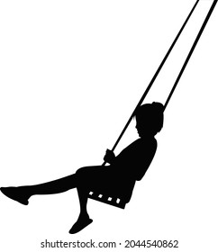 a girl swinging body silhouette vector