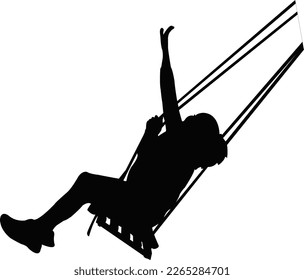  a girl swinging body silhouette vector