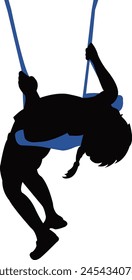 a girl swinging body silhouette vector
