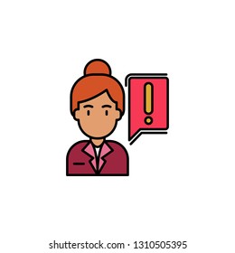 girl, symbol,protest,speech bubble icon. Element of feminism illustration. Premium quality graphic design icon. Signs and symbols collection icon for websites, web design