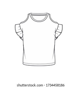 Mädchen T-Shirts Modellvektor ziehen