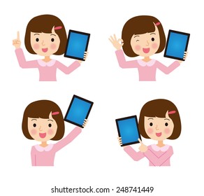 Girl with a tablet 